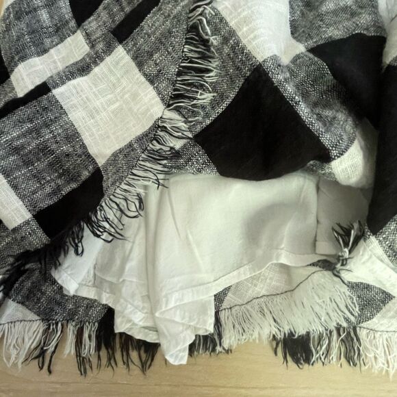 Bella Dahl black and white buffalo plaid halter dress with raw hem size M - Picture 5 of 8